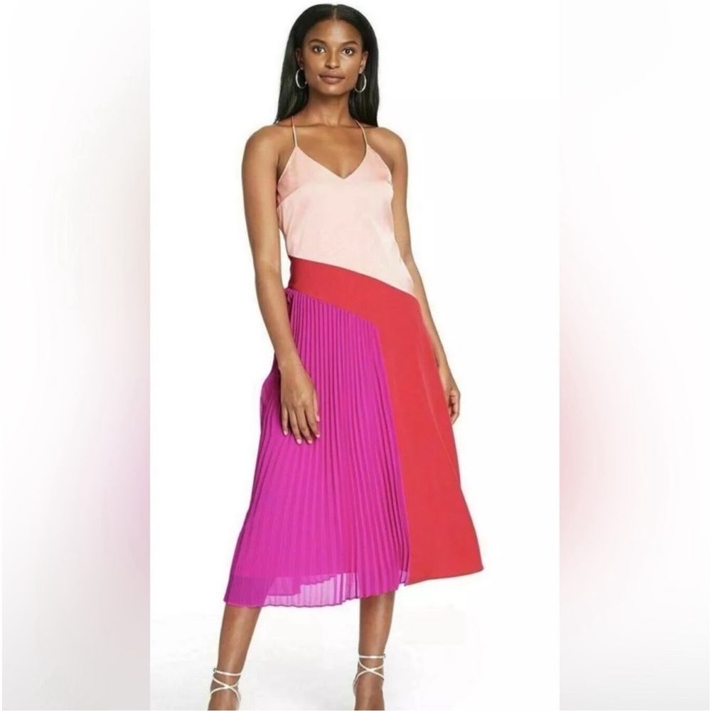 Cushnie X Target Color Block Pleated Slip Dress Size 12